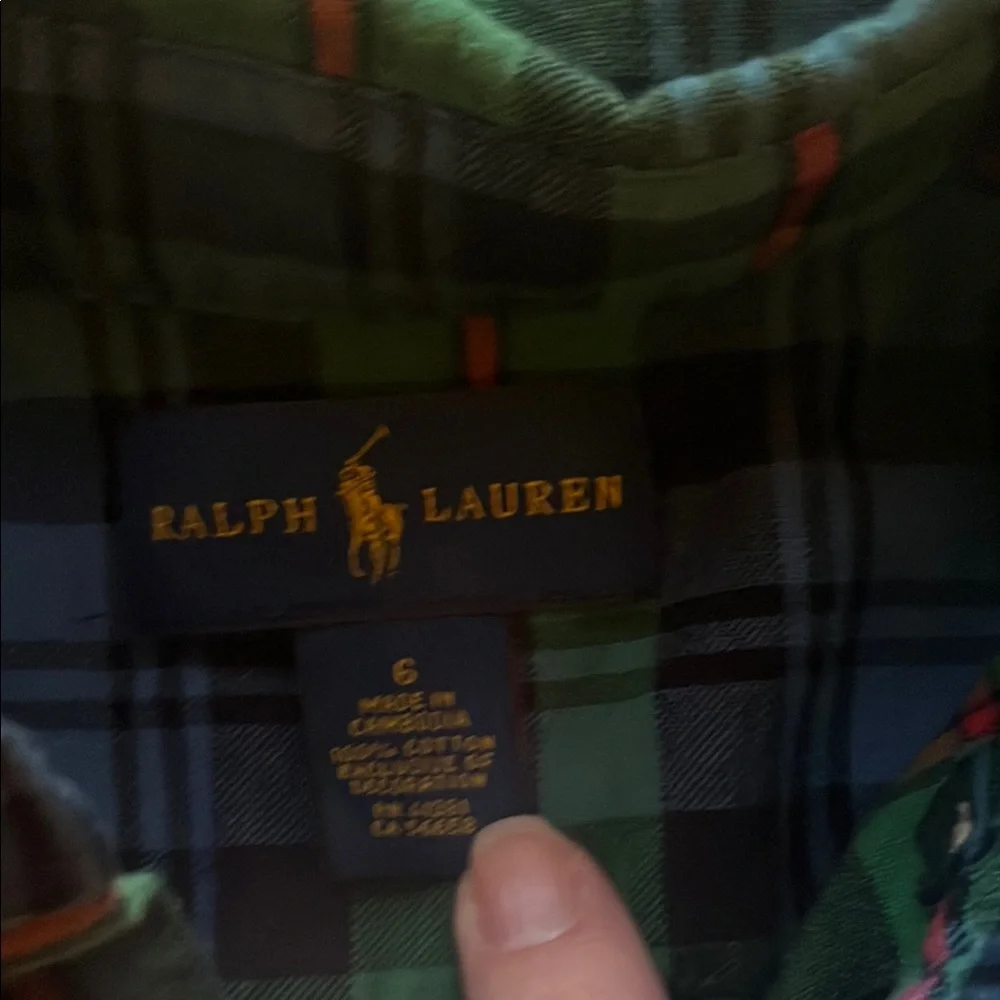 Ralph Lauren Green and Blue Plaid Button Down Shirt